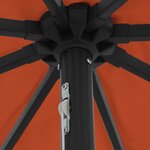 Parasol de jardin vidaXL avec lumières LED ø395x245 cm Terracotta