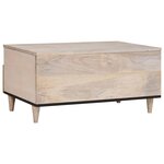 vidaXL Table basse Blanc 80 x 54 x 40 cm bois de manguier massif