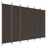 vidaXL Cloison de séparation 6 panneaux Marron 300x200 cm Tissu