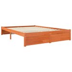 vidaXL Cadre de lit Cire marron 140 x 200 cm Bois de Pin Massif