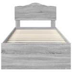 vidaXL Cadre de lit Gris Sonoma 100 x 200 cm Bois de pin massif