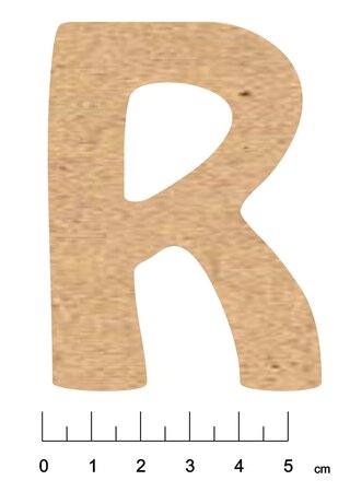 Alphabet en bois MDF adhésif 7 5cm Lettre R