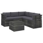 Vidaxl salon palette de jardin 6 pièces avec coussins bois de pin massif