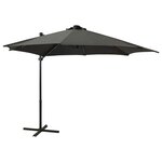 vidaXL Parasol déporté avec mât et lumières LED Anthracite 300 cm