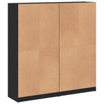 vidaXL Bibliothèque avec portes noir 136x37x142 cm bois d'ingénierie