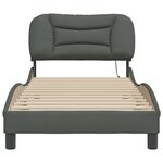 vidaXL Cadre de lit avec LED sans matelas gris foncé 90x190 cm tissu