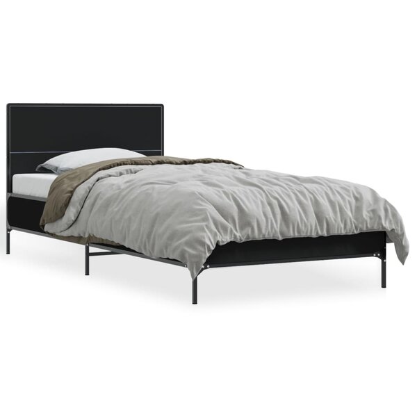 vidaXL Cadre de lit sans matelas noir 100x200 cm