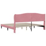vidaXL Cadre de lit avec tête de lit Rose 200 x 200 cm Velours