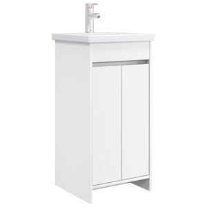 vidaXL Meuble de salle de bain avec évier Blanc 42 x 40 x 84 5 cm