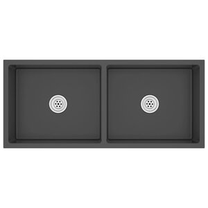 vidaXL Évier de cuisine fait main Noir Acier inoxydable