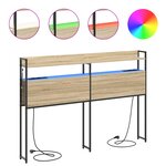 vidaXL Tête de lit de rangement Chêne Sonoma 120 cm Bois d'ingénierie