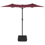 vidaXL Parasol de jardin à double tête rouge bordeaux 316x145 cm