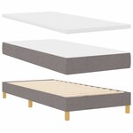 vidaXL Lit à ressorts avec matelas Taupe 90 x 190 cm tissu