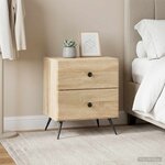 vidaXL Cabinet de chevet 2 Pièces Chêne Sonoma 43 x 34 5 x 47 5 cm