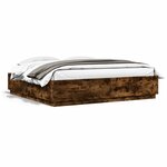 vidaXL Cadre de lit avec lumières LED chêne fumé 180x200 cm