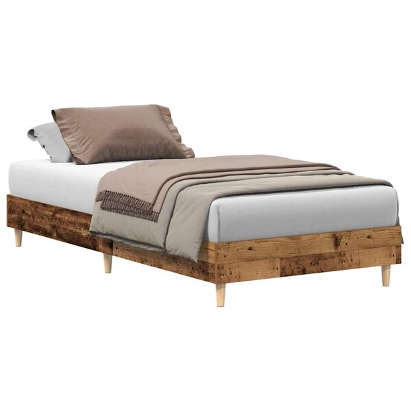 vidaXL Cadre de lit sans matelas vieux bois 100x200 cm bois ingénierie