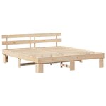 vidaXL Cadre de lit avec tête de lit Naturel 200 x 200 cm Pin massif