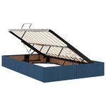 vidaXL Lit de rangement LED avec matelas Bleu 120 x 190 cm Tissu