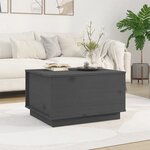 vidaXL Table basse Gris 60x50x35 cm Bois massif de pin