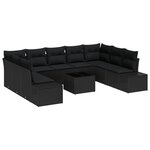 vidaXL Canapé de jardin 10 pièces avec coussins en poly rattan beige