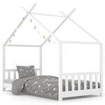 vidaXL Cadre de lit d'enfant Blanc Bois de pin massif 70x140 cm