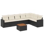 vidaXL Salon de jardin 8 Pièces avec coussins noir résine tressée
