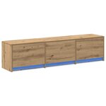 vidaXL Meuble TV avec LED en chêne artisanal 165x34x40 cm en bois d'ingénierie
