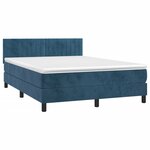 vidaXL Sommier à lattes de lit avec matelas LED Bleu foncé 140x190 cm