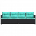 vidaXL Chaise longue avec coussins noir résine tressée