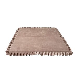 Tapis de jeu pliable en velours carré beige 105x105
