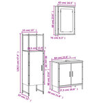 vidaXL Ensemble de meubles salle de bain 3 Pièces noir bois d'ingénierie