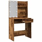 vidaXL Coiffeuse avec LED vieux bois 74 5x40x141 cm