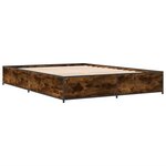 vidaXL Cadre de lit sans matelas chêne fumé 135x190 cm