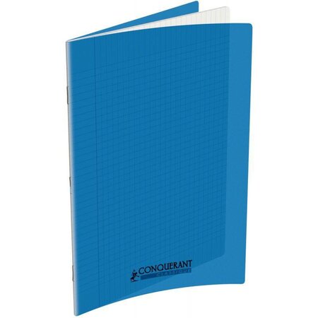 Cahier 48 pages seyès 90 g  couverture polypropylène bleu  format 24 x 32 cm CONQUERANT