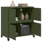 vidaXL Buffet vert olive 68 5x39x72 cm acier laminé à froid