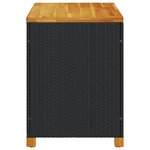 vidaXL Boîte de rangement de jardin noir résine tressée bois d'acacia