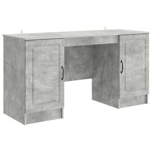vidaXL Bureau Gris béton 142 5 x 50 x 75 cm Bois d'ingénierie