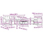 vidaXL Ensemble de canapés d'extérieur 7 pc Naturel et Beige