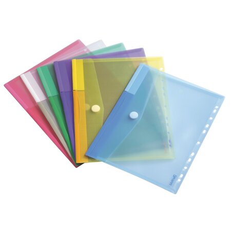 Pochettes perforées tarifold 24 x 31 6 cm couleurs assorties - paquet de 12