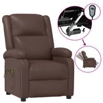 vidaXL Fauteuil de massage électrique Marron Similicuir
