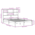 vidaXL Lit bibliothèque sans matelas 135x190 cm bois de pin massif