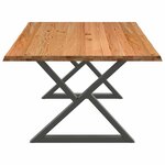 vidaXL Table à manger avec bord naturel 240x120x74cm bois massif chêne