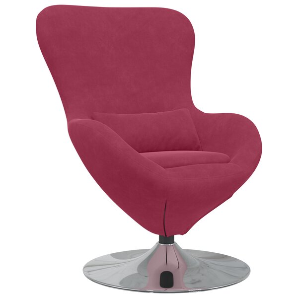 vidaXL Chaise œuf en velours rouge vin