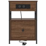 vidaXL Cabinet de chevet avec tiroir Chêne marron 40 x 31 x 60 cm