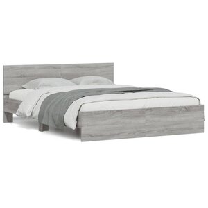 vidaXL Cadre de lit sans matelas sonoma gris 150x200 cm