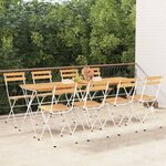 vidaXL Chaises de bistrot pliantes lot de 8 Bois d'acacia solide acier