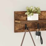 vidaXL Porte-manteau mural avec étagère Chêne fumé 60 x 10.5 x 18 cm