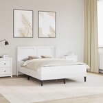 vidaXL Cadre de lit avec bandes LED Blanc 120 x 190 cm Simili cuir