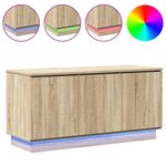 vidaXL Meuble TV avec LED Chêne sonoma 100 x 38 x 49 cm