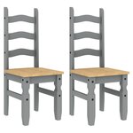 vidaXL Chaises à manger lot de 2 Corona gris bois massif de pin